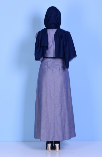 Light Navy Blue Hijab Dress 2781-19