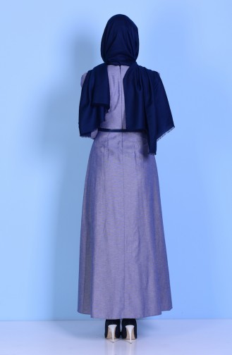 Light Navy Blue İslamitische Jurk 2781-19