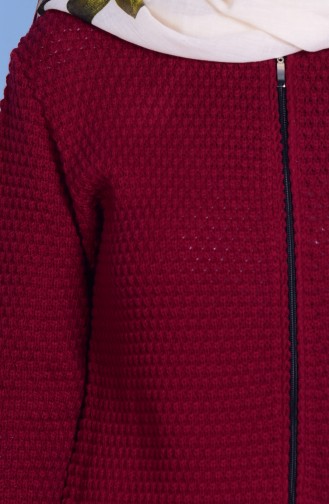 Zipper Sweater 3914-01 Claret Red 3914-01