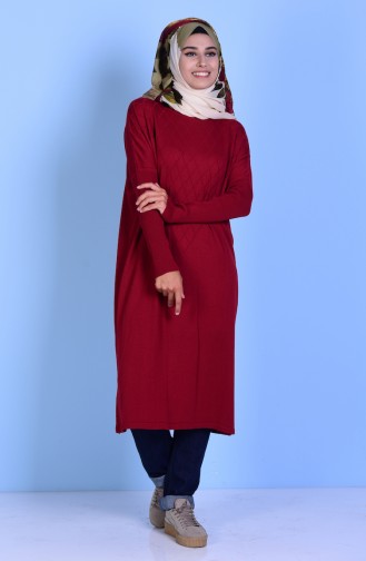 Yarasa Kol Triko Tunik 3924-08 Bordo 3924-08