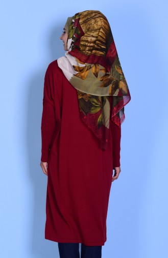 Yarasa Kol Triko Tunik 3924-08 Bordo 3924-08