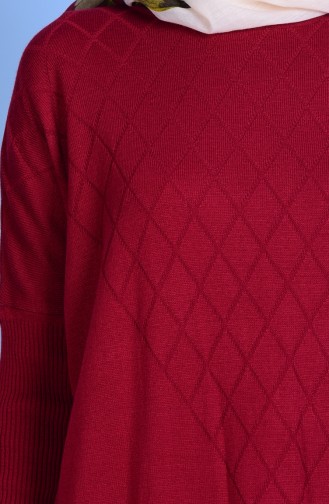 Bat Sleeve Knitwear Tunic 3924-08 Claret Red 3924-08