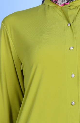 Buttoned Tunic 2523-02 Pistachio Green 2523-02