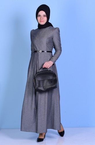 Smoke-Colored Hijab Dress 2781-21