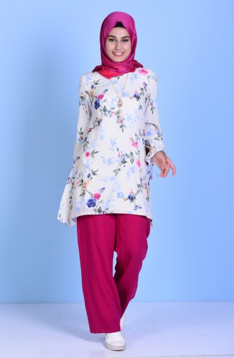 Tunic and Trousers Double Suit 5082-04 Fuchsia 5082-04