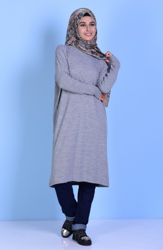 Yarasa Kol Triko Tunik 3924-04 Gri