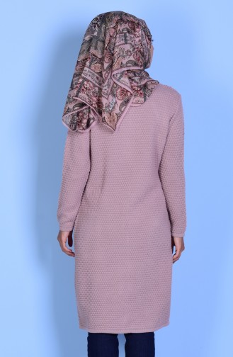 Fermuarlı Hırka 3914-05 Pudra