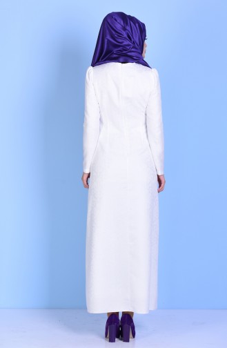 White Hijab Dress 2772-14