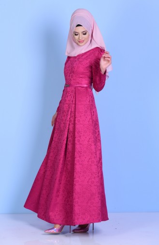 Fuchsia Hijab Dress 2829-04