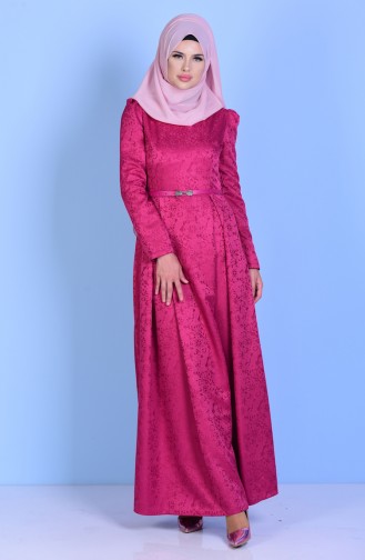 Fuchsia Hijab Dress 2829-04