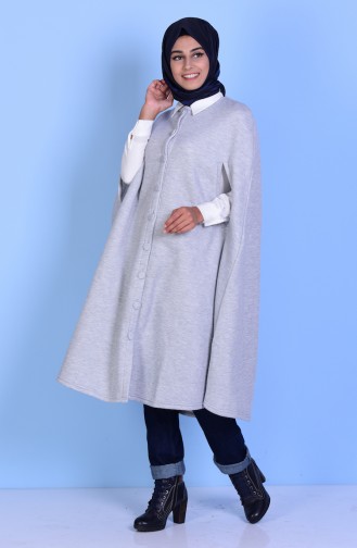 Poncho a Boutons 18191-05 Gris 18191-05