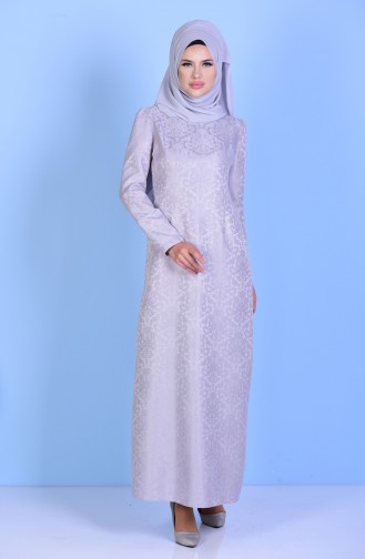 Grau Hijab Kleider 2772-17