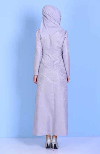 Grau Hijab Kleider 2772-17