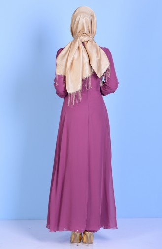 Dusty Rose Hijab Evening Dress 52622-03