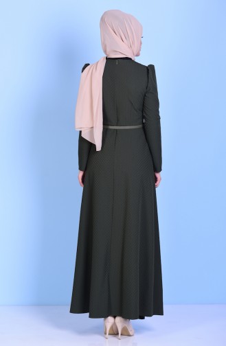 Khaki Hijab Dress 7132-04
