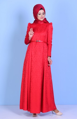 Rot Hijab Kleider 2829-03