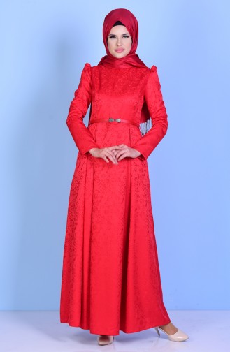 Red Hijab Dress 2829-03