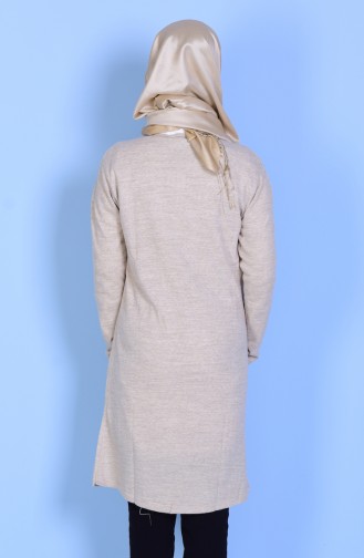 Fermuarlı Hırka 1502-05 Krem
