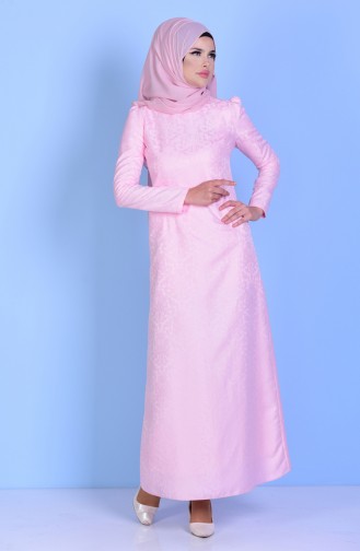 توبانور فستان بتصميم الجاكار  2772-18 لون زهري 2772-18