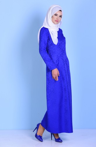 TUBANUR Jaquard Dress 2772-21 Saxon Blue 2772-21