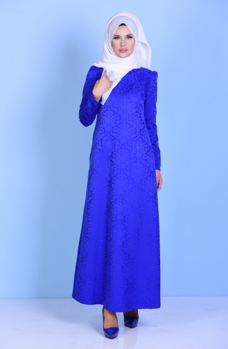 توبانور فستان بتصميم الجاكار  2772-21 لون أزرق 2772-21