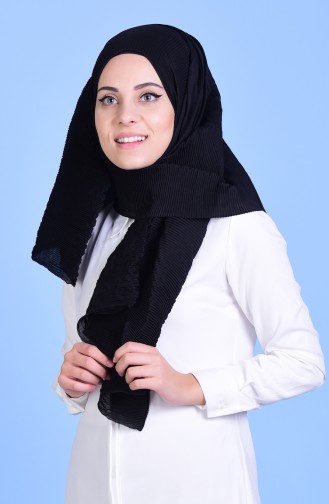 Pliseli Şal 81000-01 Siyah