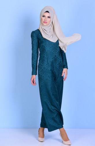 Emerald Green Hijab Dress 2772-15