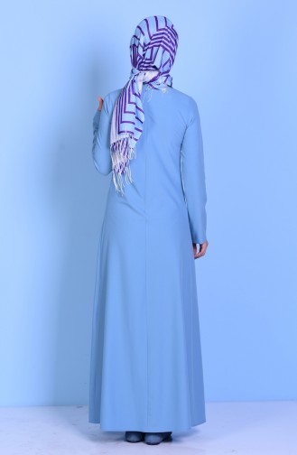 Ice Blue Hijab Dress 2821-14