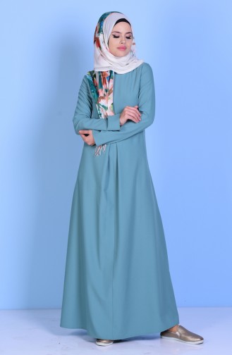 Green Almond Hijab Dress 2821-13