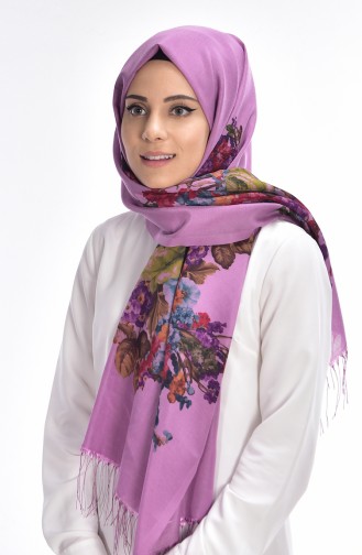 Digital Printed Crony Shawl 50334-15 Dark Violet 15