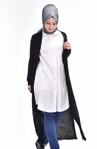 Triko Uzun Hırka 3199-04 Siyah