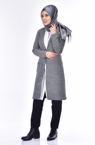 Long Jacket with Buttons 17661-02 Grey 17661-02