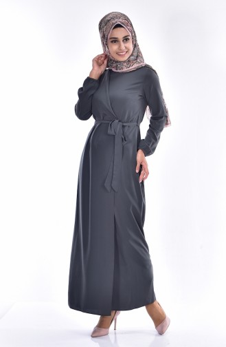 Dress with Belt 0523-04 Khaki 0523-04