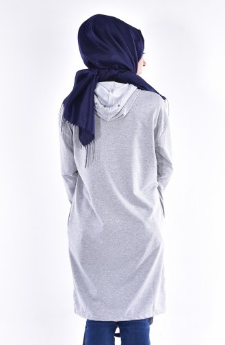 Sports Coat with Hood 7001A-03 Grey 7001A-03