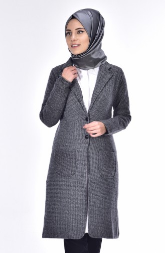 Long Jacket with Buttons 17661-05 Dark Grey 17661-05