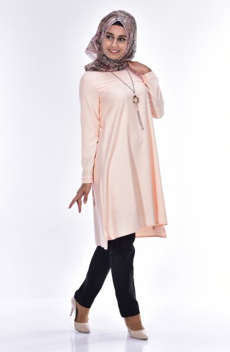 Tunic with Necklace 7778-16 Salmon 7778-16
