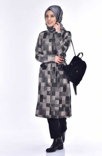 Coat with Snap Fasteners and Belt 9116-04 Mink 9116-04