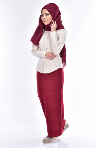 Knitwear Skirt 3144-05 Claret Red 3144-05