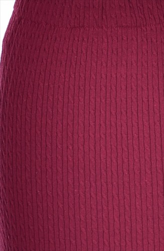 Braided Knitwear Skirt 3153-04 Claret Red 3153-04