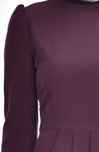 Robe Crayon Plissée 7138-06 Bordeaux 7138-06