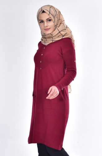 Knitwear Tunic with Pockets 3193-05 Claret Red 3193-05