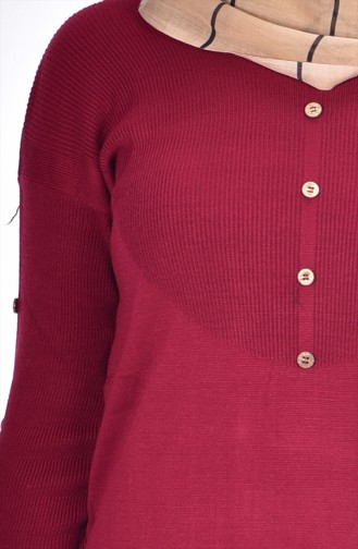 Knitwear Tunic with Pockets 3193-05 Claret Red 3193-05