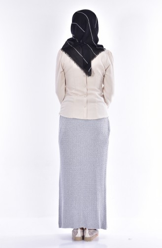 Braided Knitwear Skirt 3153-06 Grey 3153-06