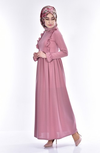 Beige-Rose Hijab Kleider 2101-05