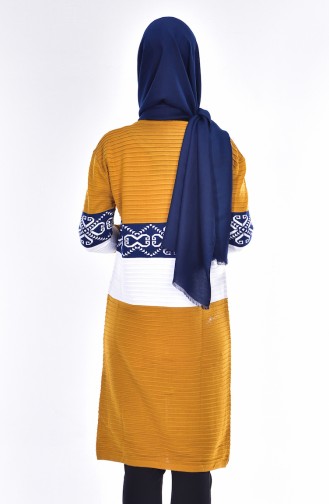 Fermuarlı Triko Hırka 1321-02 Hardal