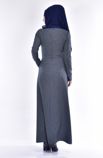 Cepli Pileli Elbise 2828-04 Lacivert