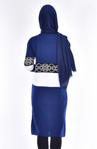 Fermuarlı Triko Hırka 1321-01 Mavi