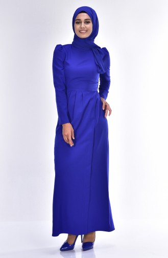 Saks-Blau Hijab Kleider 7138-04