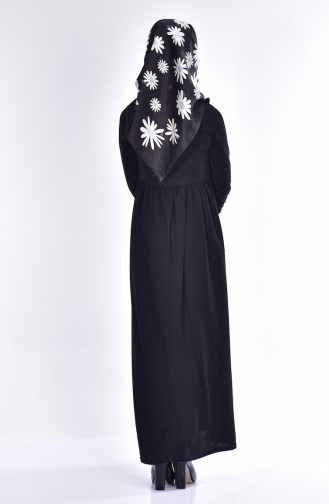 Fırfır Detaylı Elbise 2101-01 Siyah