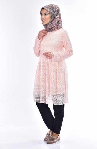 Lacing Covered Tunic 0086-04 Salmon 0086-04